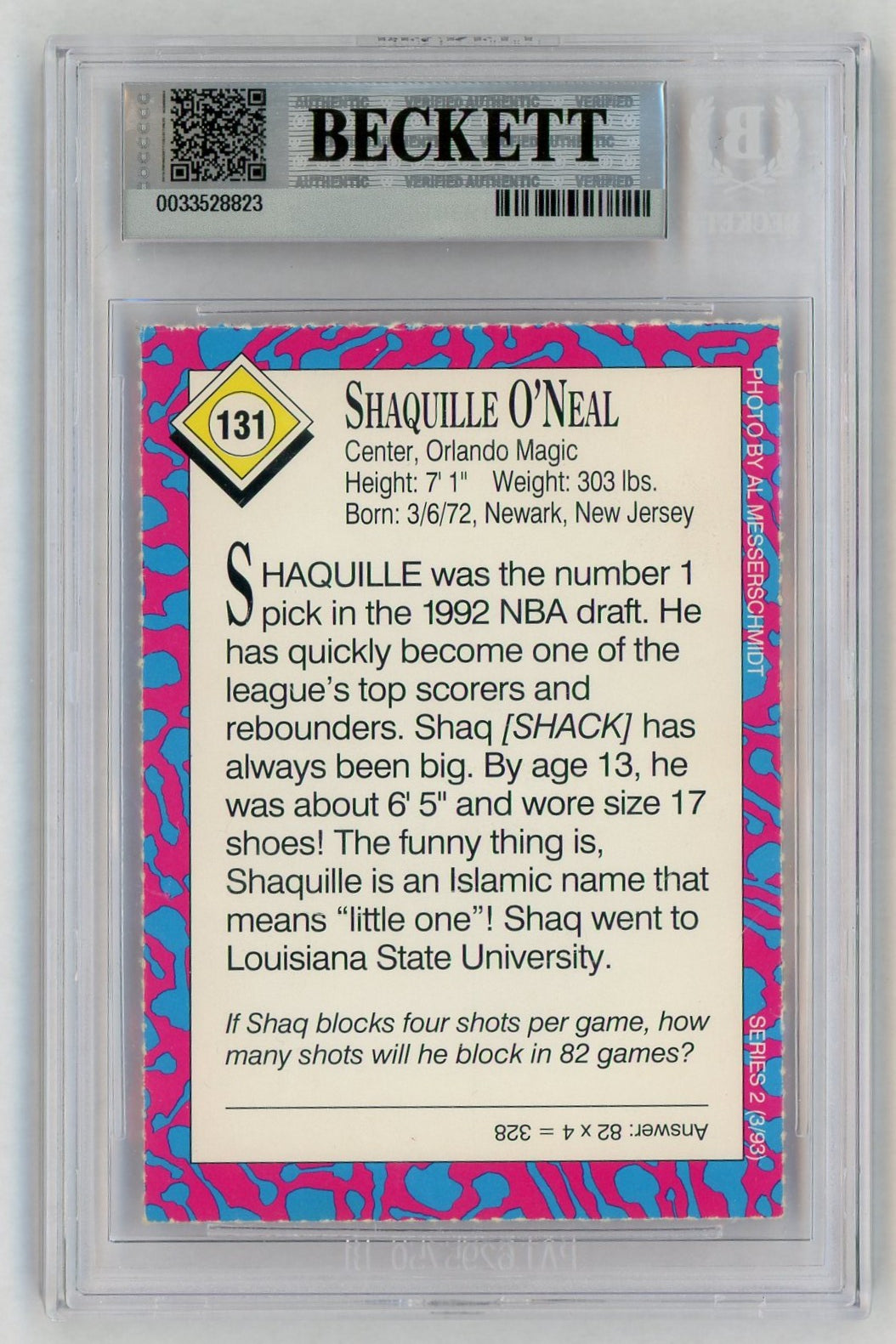 1993 SI For Kids II #131 Shaquille O'Neal Rookie RC BGS 8