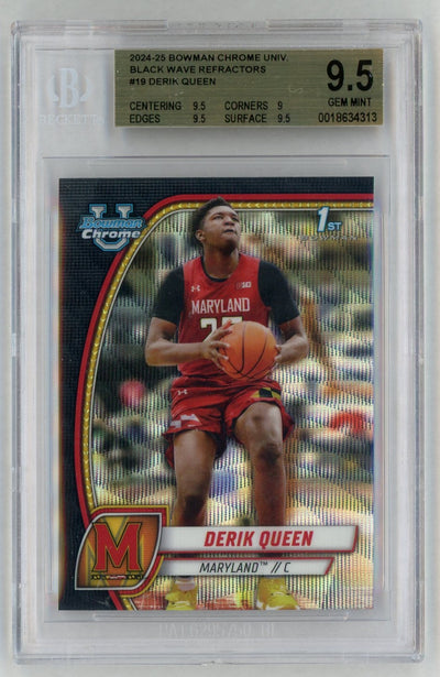2024-25 Bowman Chrome Black Wave Refractors Derik Queen #19 BGS 9.5
