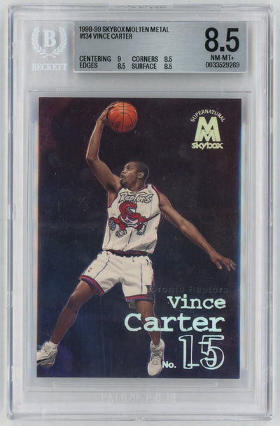 1998-99 Skybox Molten Metal Vince Carter #134 Supernatural Beckett 8.5