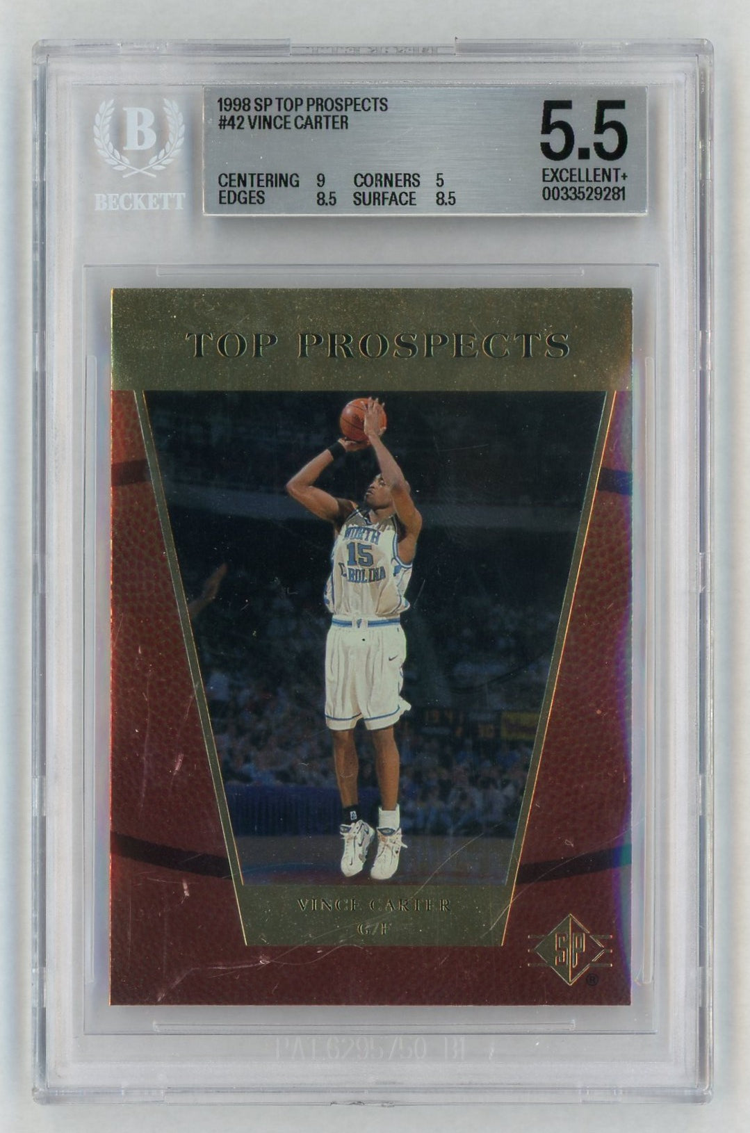 1998-99 SP Top Prospects #42 Vince Carter Rookie RC BGS 5.5