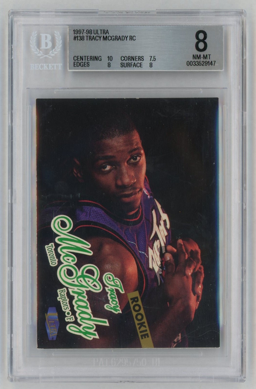 1997 Ultra #138 Tracy McGrady Rookie RC BGS 8