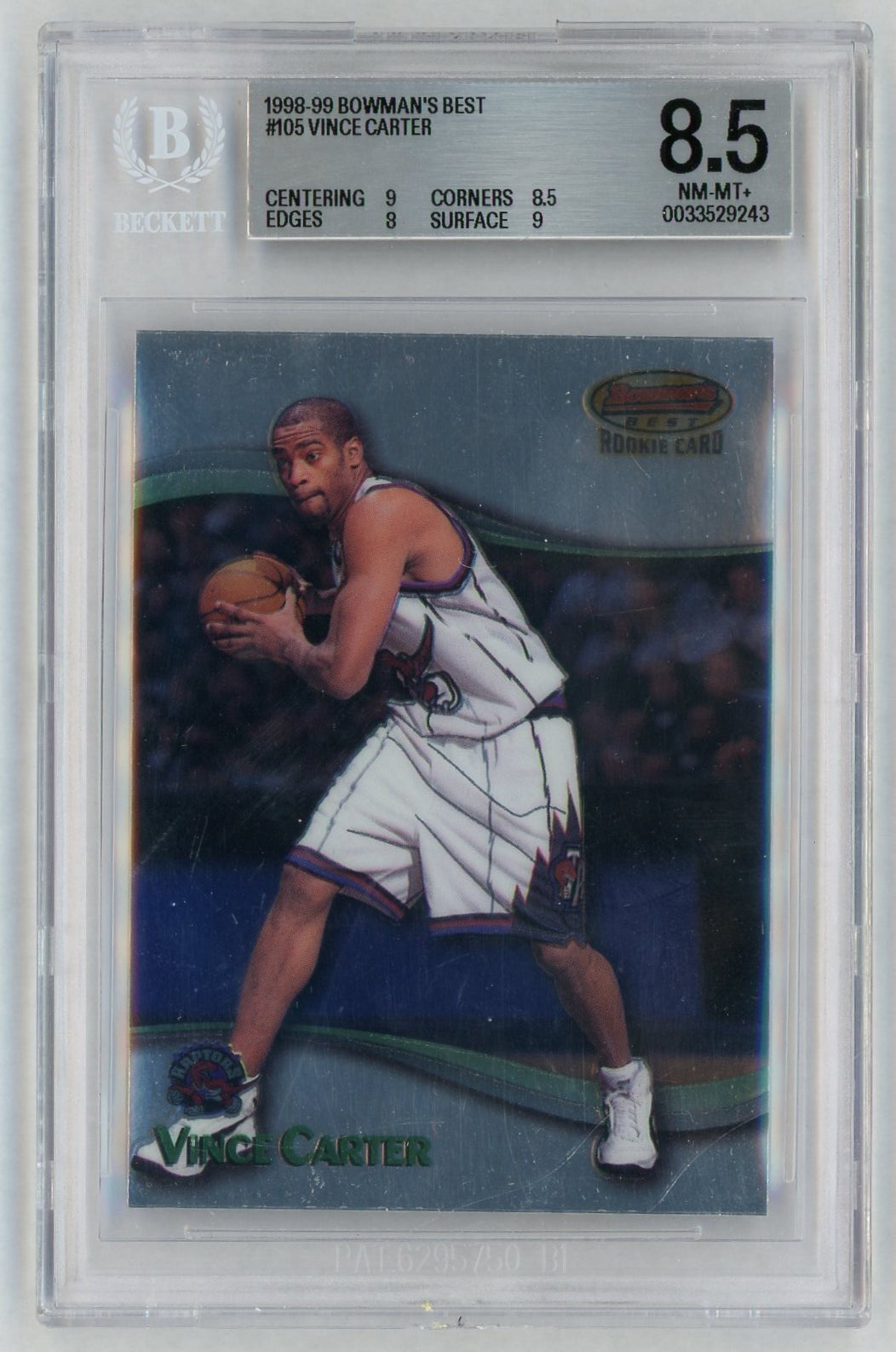1998-99 Bowman's Best #105 Vince Carter Rookie RC BGS 8.5