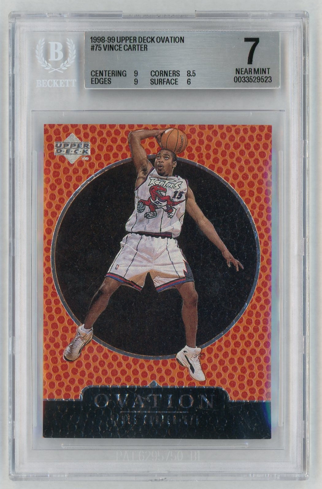 1998 Ovation #75 Vince Carter Rookie RC BGS 7