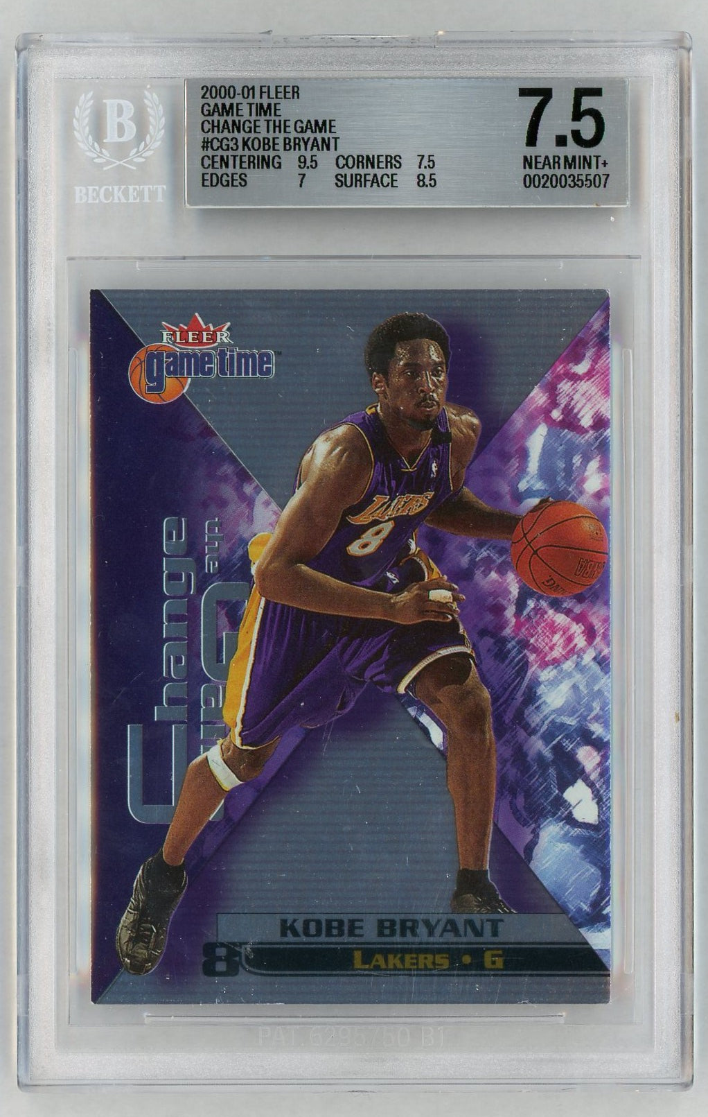 2000 Fleer Game Time #CG3 Kobe Bryant Change the Game BGS 7.5