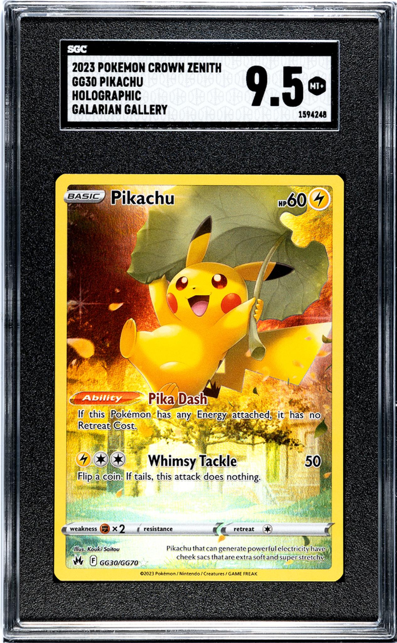 2023 Pokemon Crown Zenith #GG30 Pikachu Holographic Galarian Gallery SGC 9.5