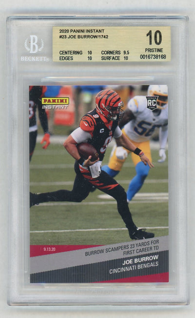 2020 Panini Instant #23 Joe Burrow First TD Rookie RC /1742 BGS 10