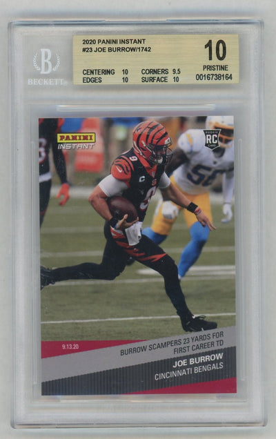 2020 Panini Instant #23 Joe Burrow First TD Rookie RC /1742 BGS 10