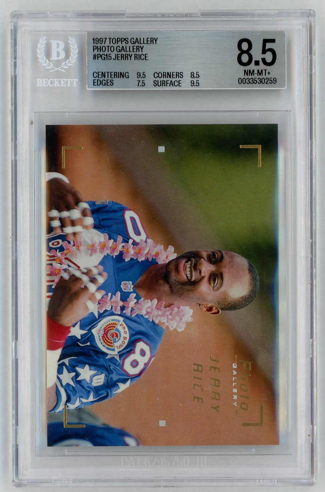 1997 Topps Gallery #PG15 Jerry Rice BGS 8.5