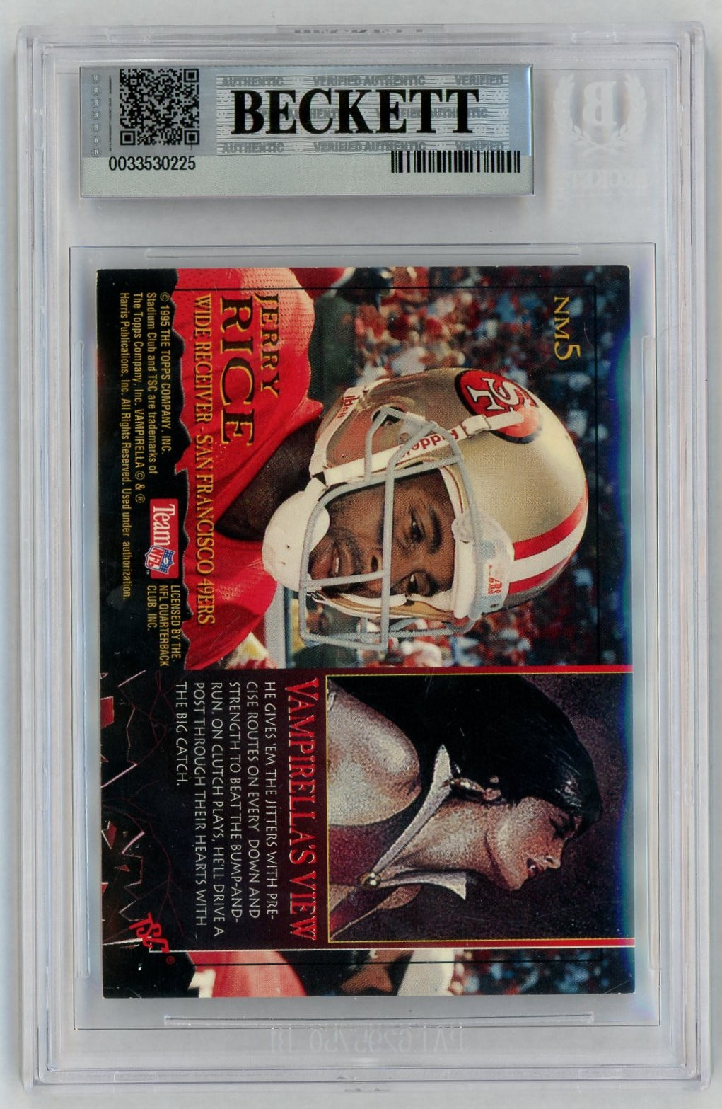 1995 Stadium Club #NM5 Jerry Rice Nightmares BGS 6.5