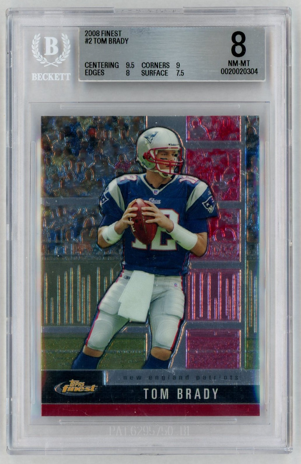 2008 Finest #2 Tom Brady BGS 8