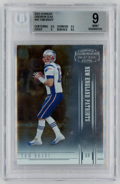 2005 Donruss #96 Tom Brady Gridiron Gear BGS 9