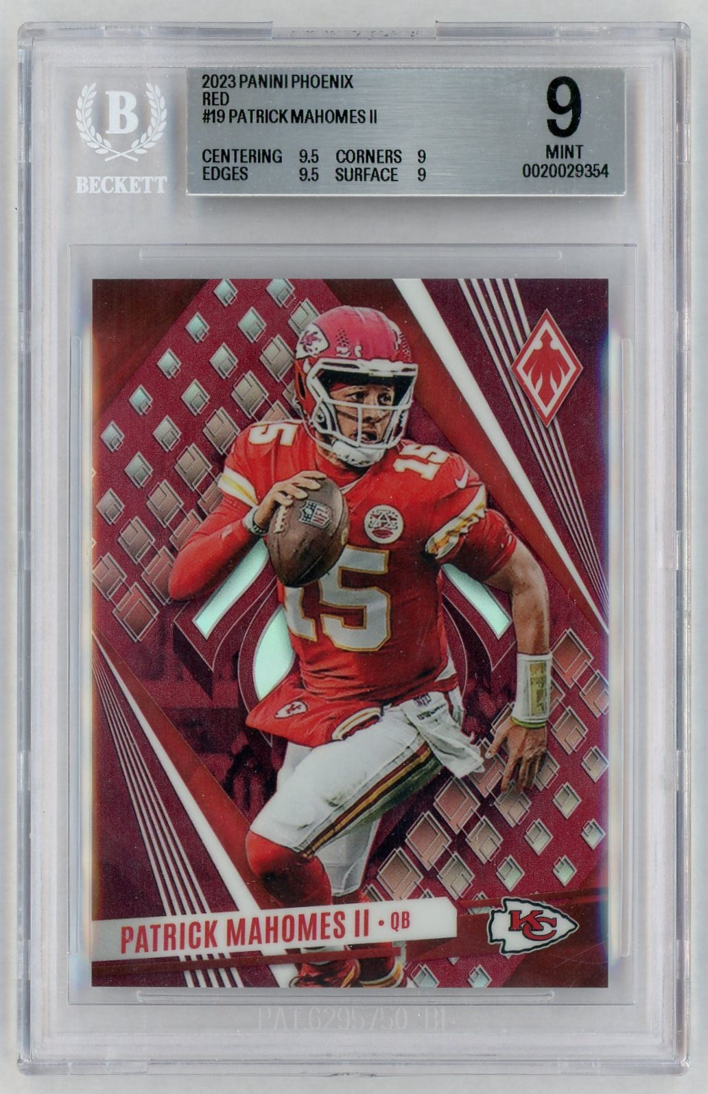 2023 Phoenix #19 Patrick Mahomes II Red /199 BGS 9