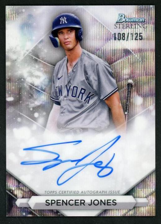 2023 Bowman Sterling PA-SJ Spencer Jones /125 New York Yankees Auto