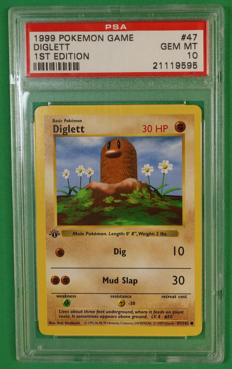 1999 Pokemon Game 1st Edition Diglett #47 PSA 10