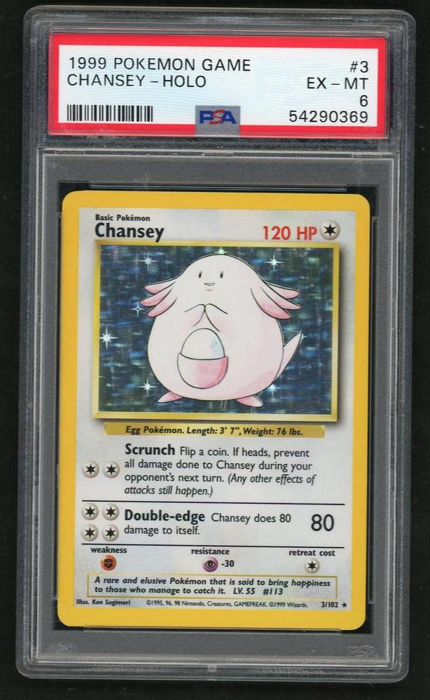 1999 Pokemon Base Set Holo Chansey #3 PSA 6