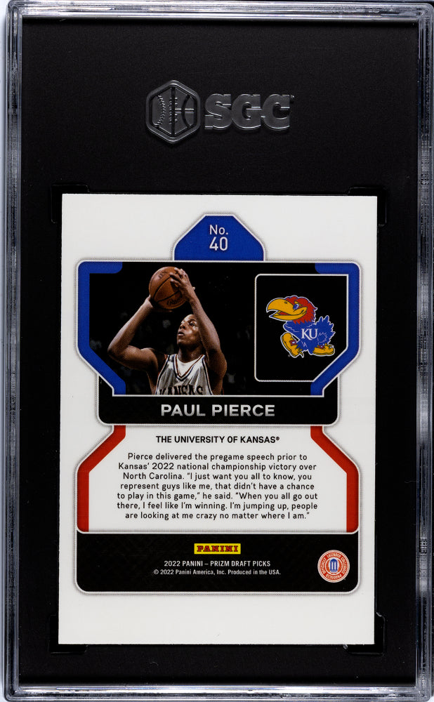 2022 Panini Prizm Draft Picks Paul Pierce #40 SGC 8