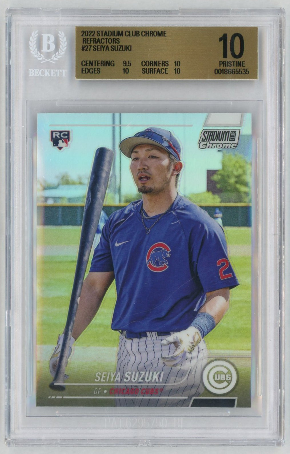 2022 Stadium Club Chrome Refractor Seiya Suzuki #27 BGS 10 0018665535