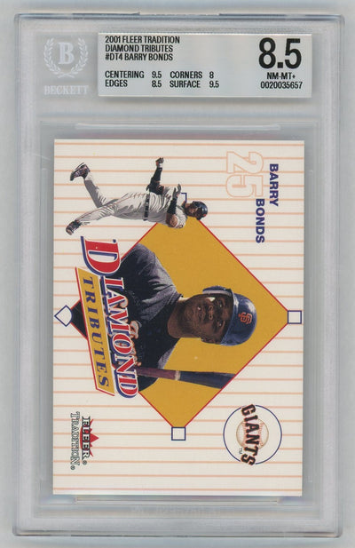 2001 Fleer Tradition #DT4 Barry Bonds Diamond Tributes BGS 8.5