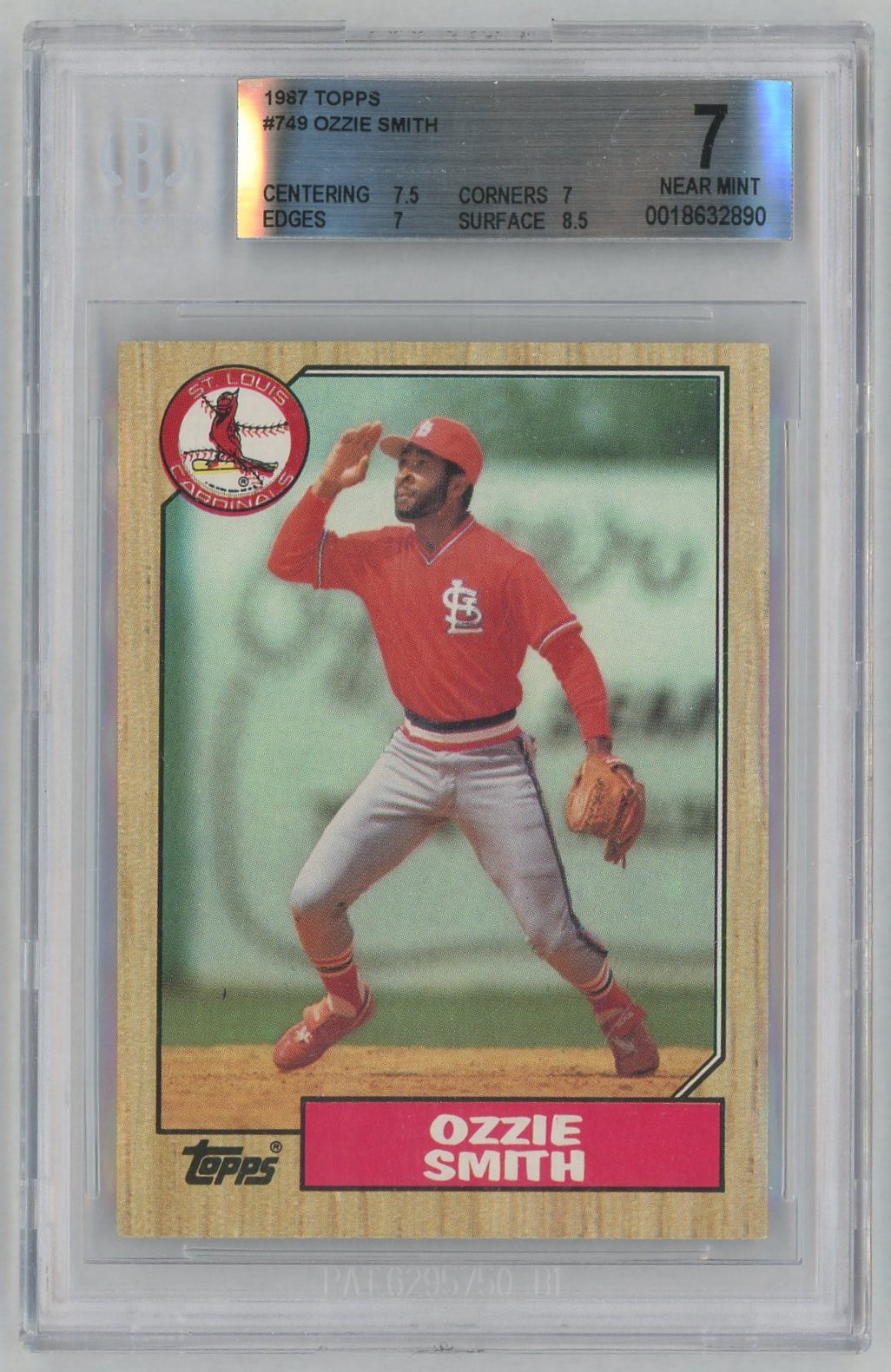 1987 Topps #749 Ozzie Smith BGS 7