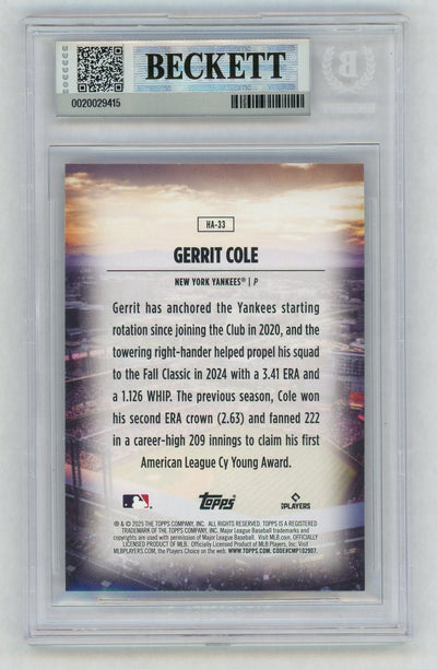 2025 Topps Series 2 Gerrit Cole #HA-33 BGS 9