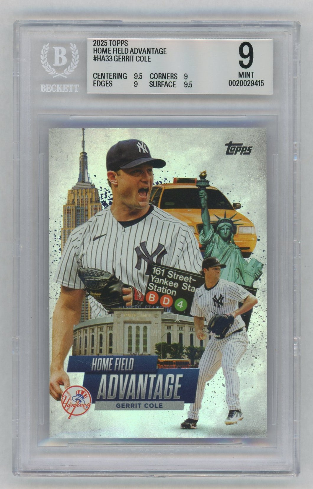2025 Topps Series 2 Gerrit Cole #HA-33 BGS 9