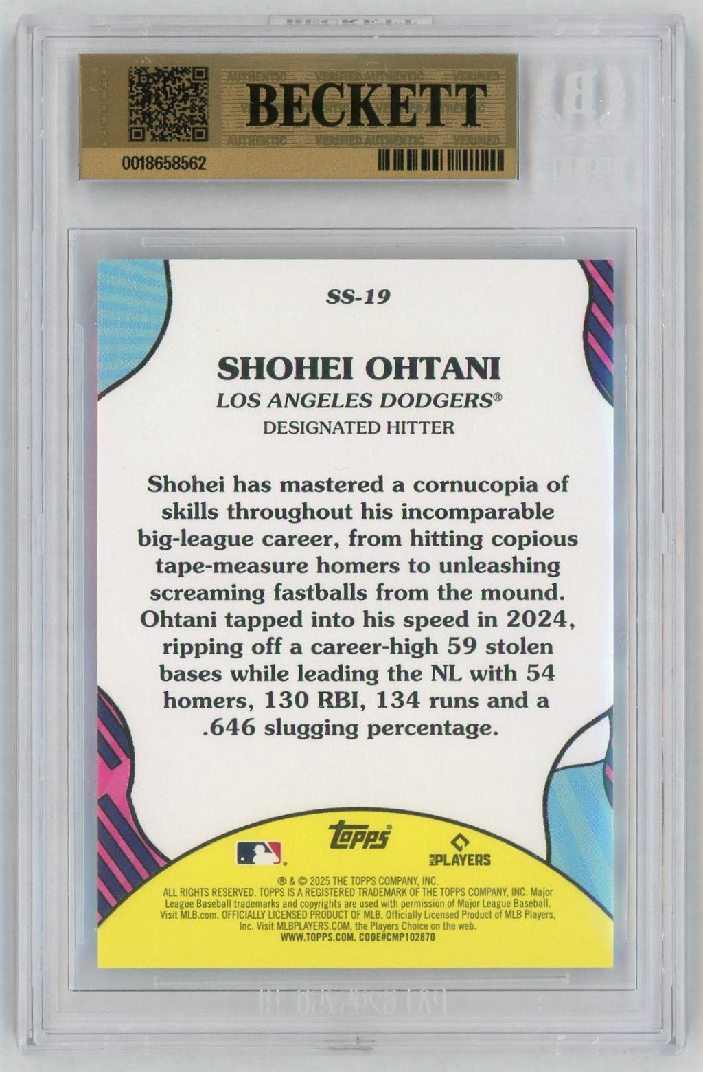 2025 Topps SS-19 Shohei Ohtani Summer Superstars BGS 9.5
