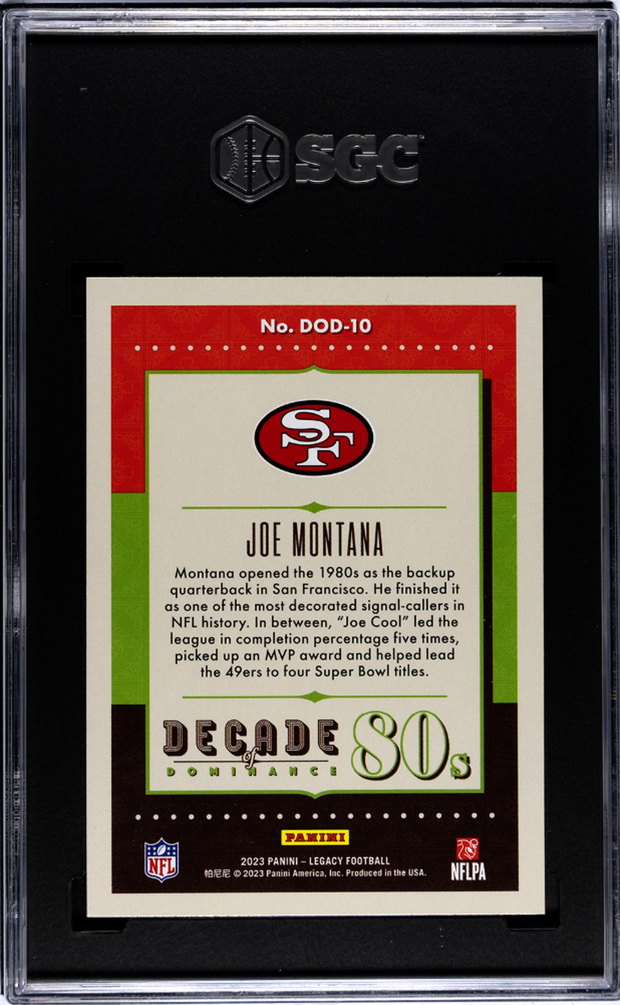 2023 Panini Legacy #DOD-10 Joe Montana  SGC 9.5