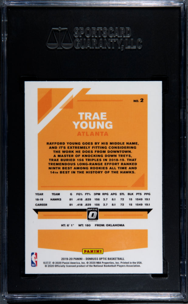 2019 Panini Donruss Optic Trae Young #2 SGC 9.5