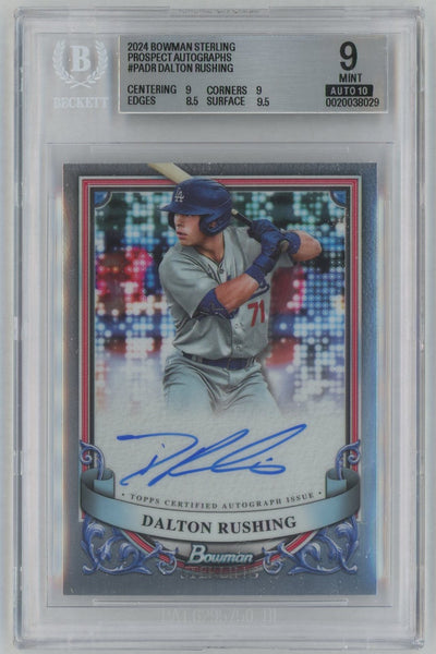 2024 Bowman Sterling #PA-DR Dalton Rushing Prospect Auto BGS 9