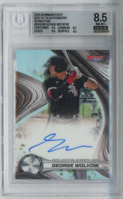 2024 Bowman's Best #B24-GW George Wolkow Rookie RC Refractor Auto BGS 8.5