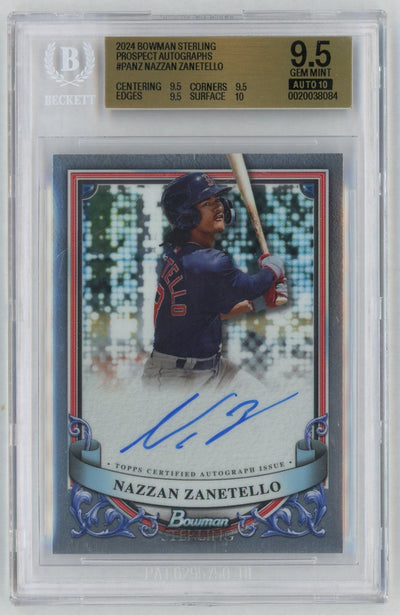 2024 Bowman Sterling #PA-NZ Nazzan Zanetello Prospect Auto BGS 9.5