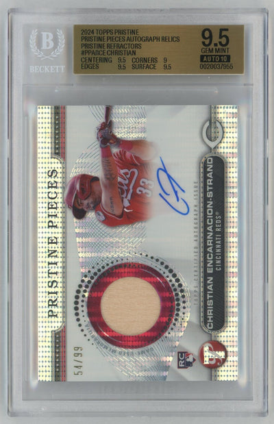 2024 Topps Pristine Pristine Pieces Autograph Relics Pristine Refractors Christian Encarnacion-Strand #PPARCE /99 BGS 9.5