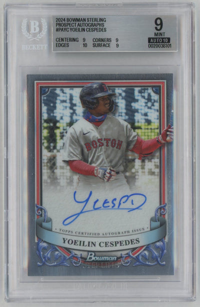 2024 Bowman Sterling #PA-YC Yoelin Cespedes Rookie RC Prospect Auto BGS 9