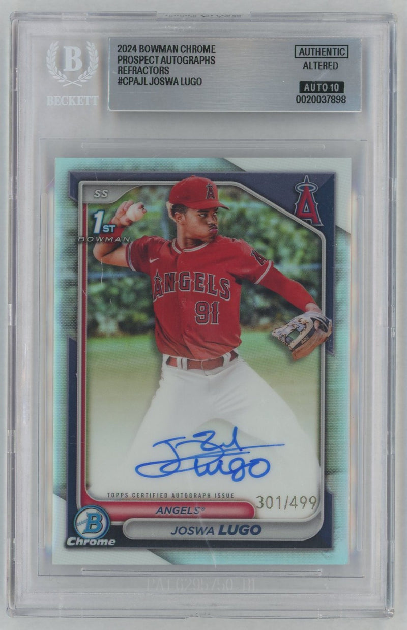 2024 Bowman Chrome #CPA-JL Joswa Lugo 1st Rookie RC Auto Refractor /499 BGS Authentic Altered
