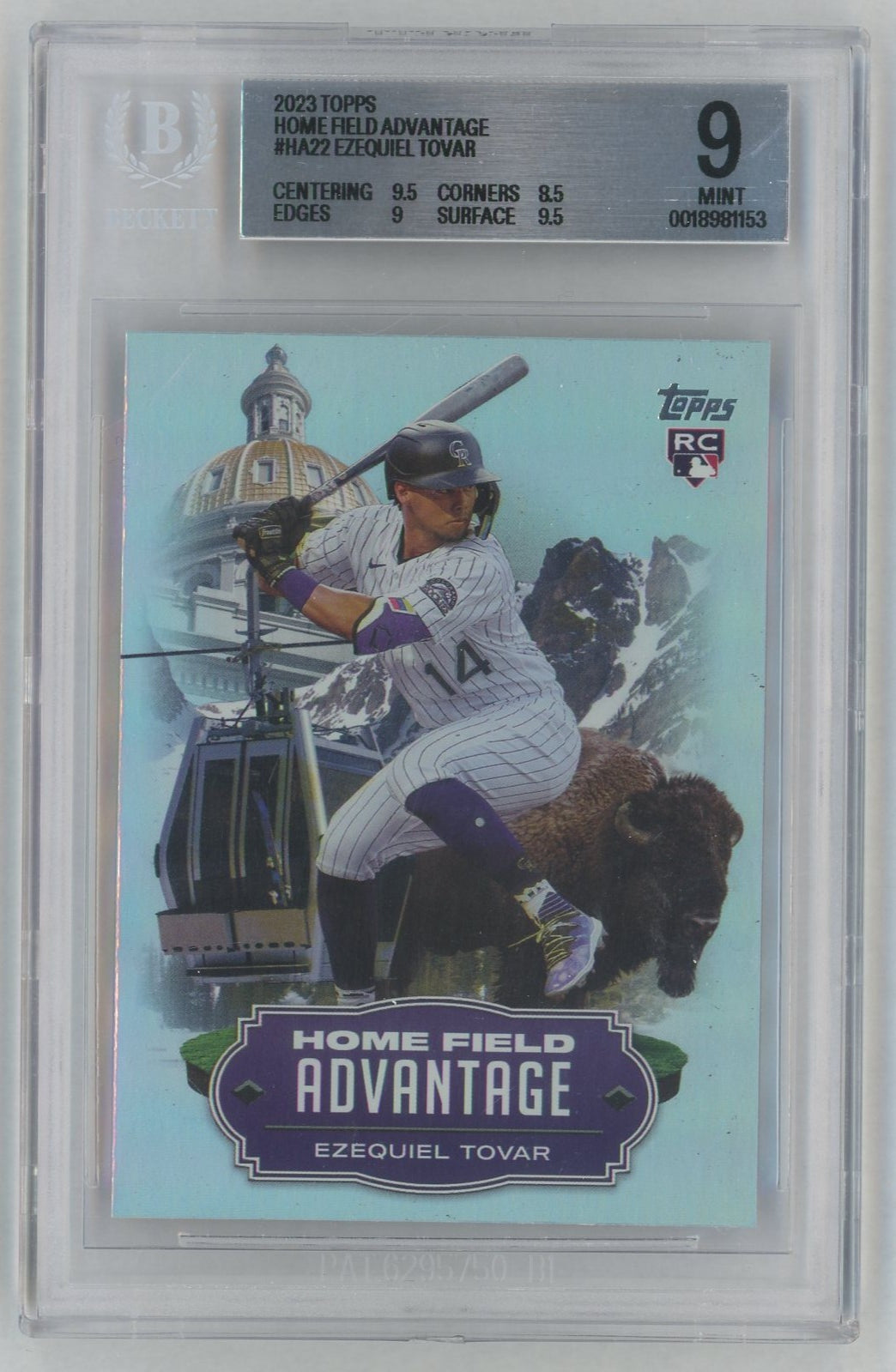 2023 Topps #HA-22 Ezequiel Tovar Home Field Advantage SSP Rookie RC BGS 9