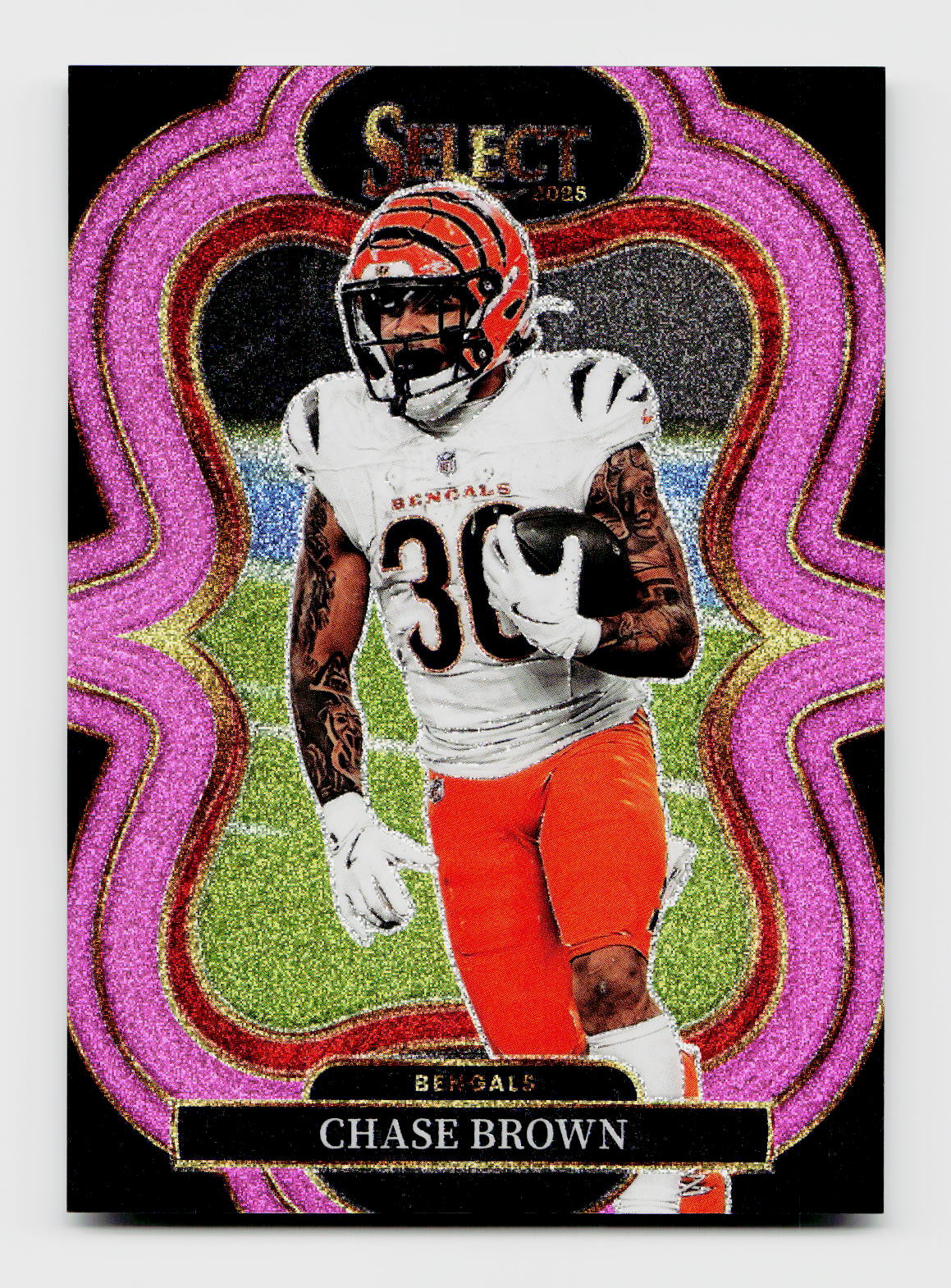 2025 Panini Select #357 Chase Brown 11/15 Pink Glitter