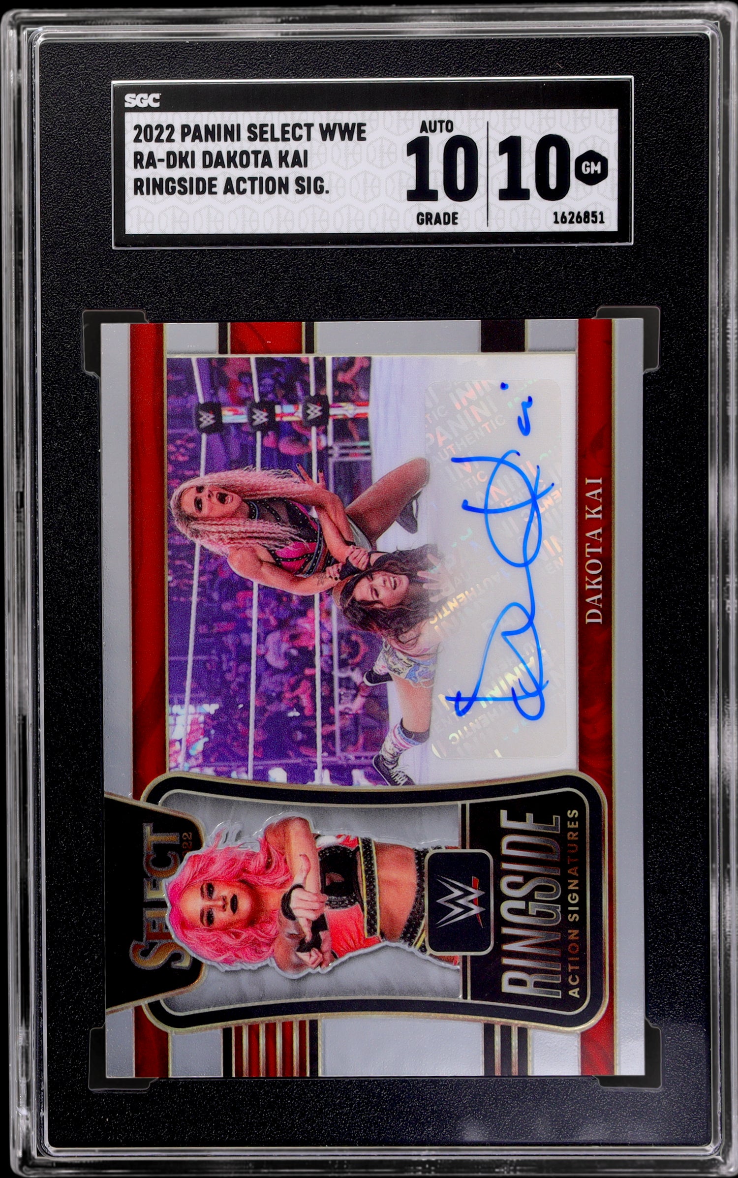 2022 Panini Select WWE Ringside Action Dakota Kai #RA-DKI SGC 10 Auto