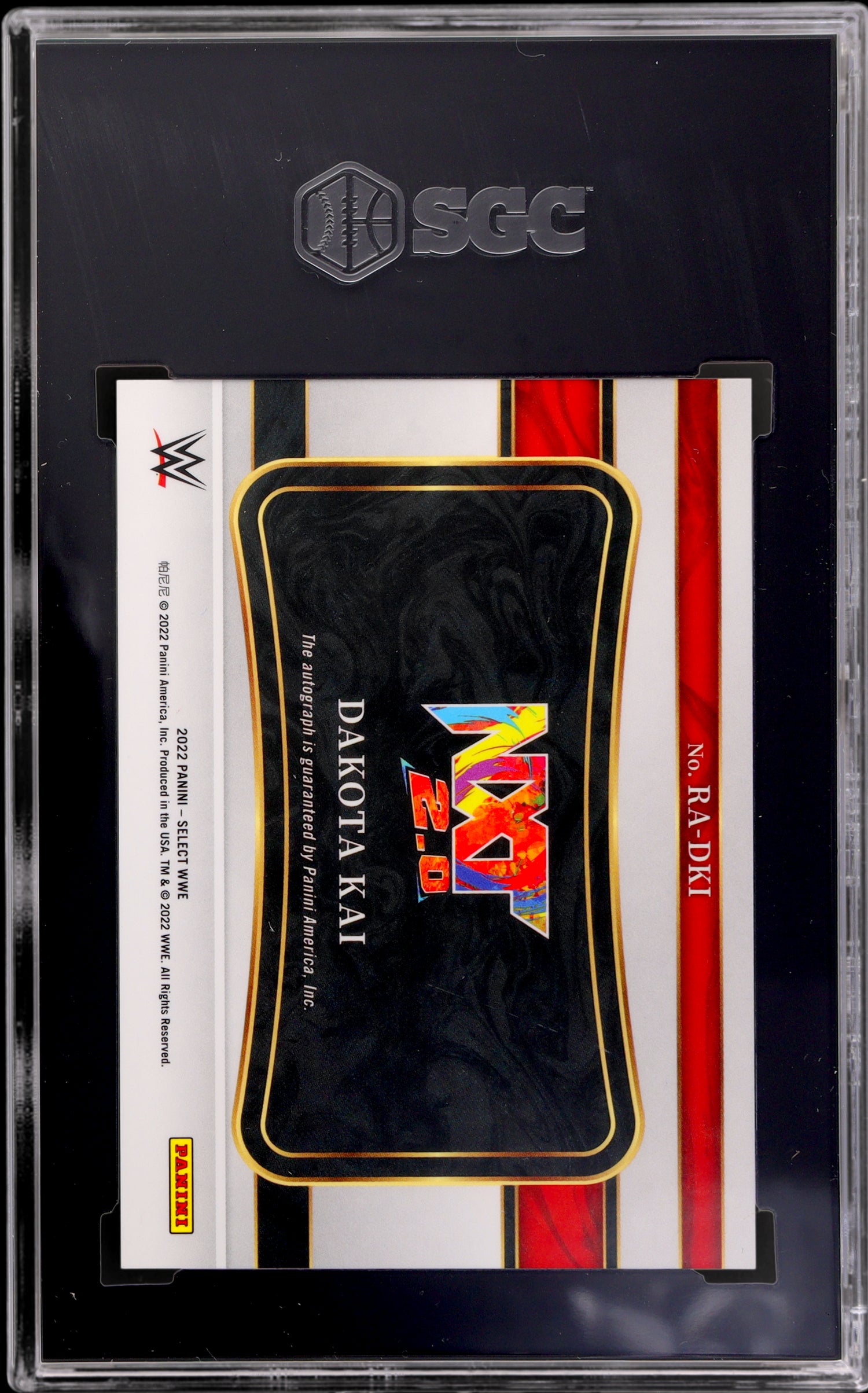 2022 Panini Select WWE Ringside Action Dakota Kai #RA-DKI SGC 10 Auto
