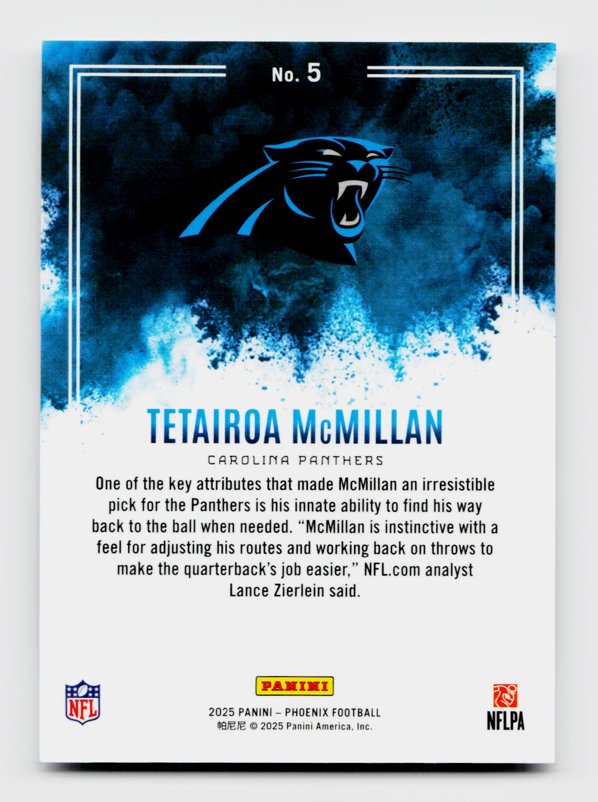 2025 Phoenix #5 Tetairoa McMillan Color Blast Case Hit Rookie RC