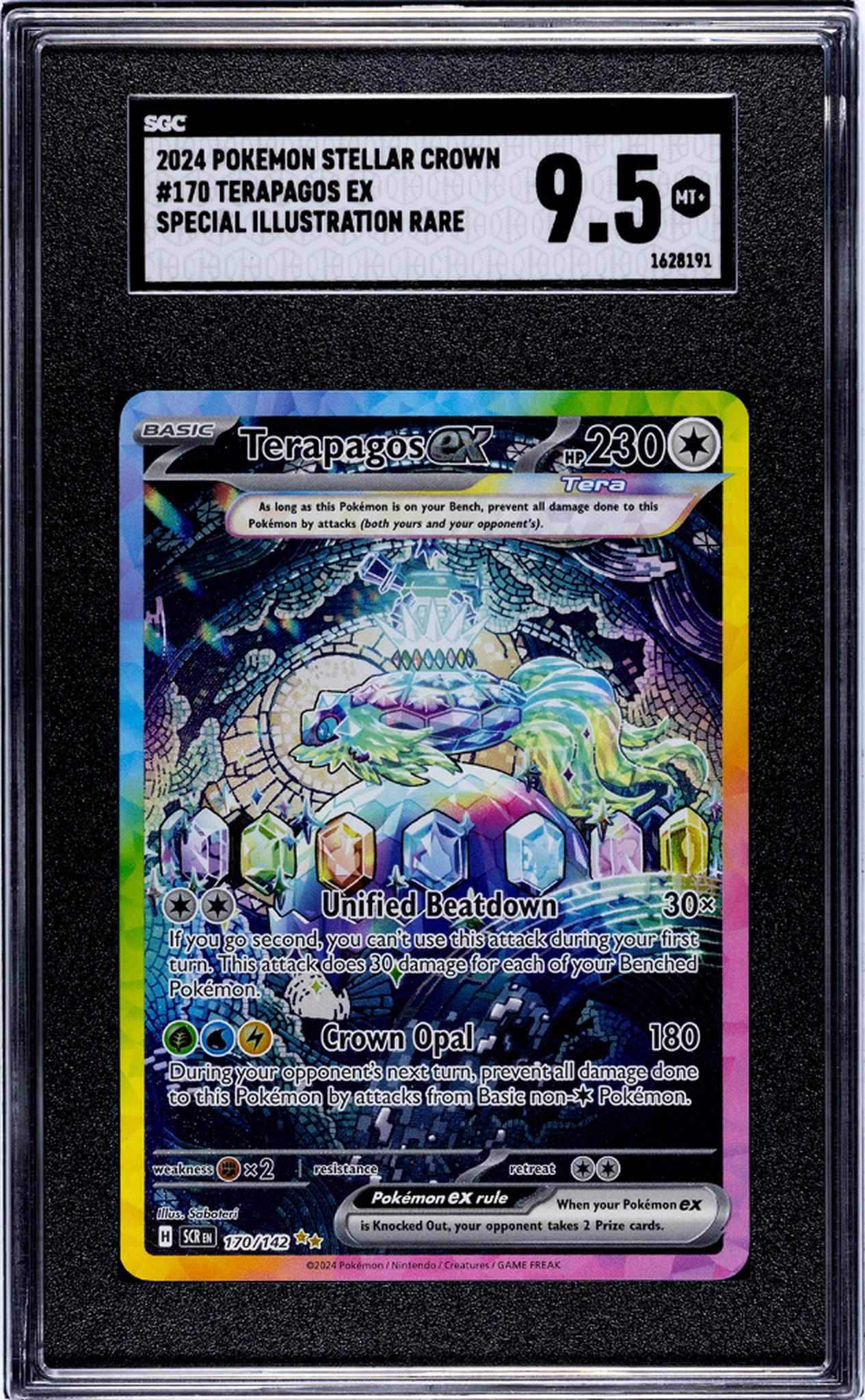 2024 Pokemon #170/142 Terapagos EX Special Illustration Rare SGC 9.5