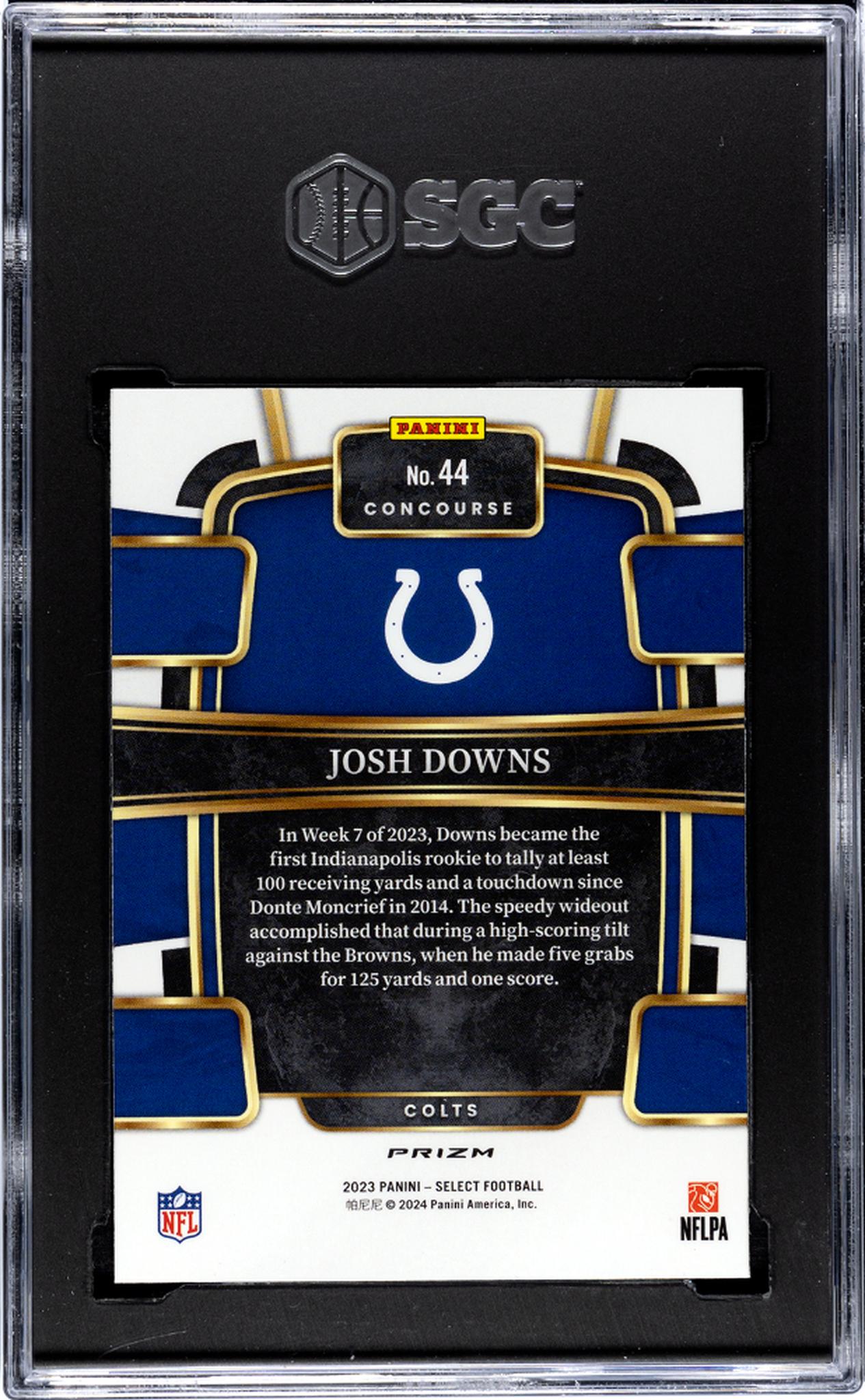 2023 Panini Select #44 Josh Downs Silver Prizm SGC 8.5