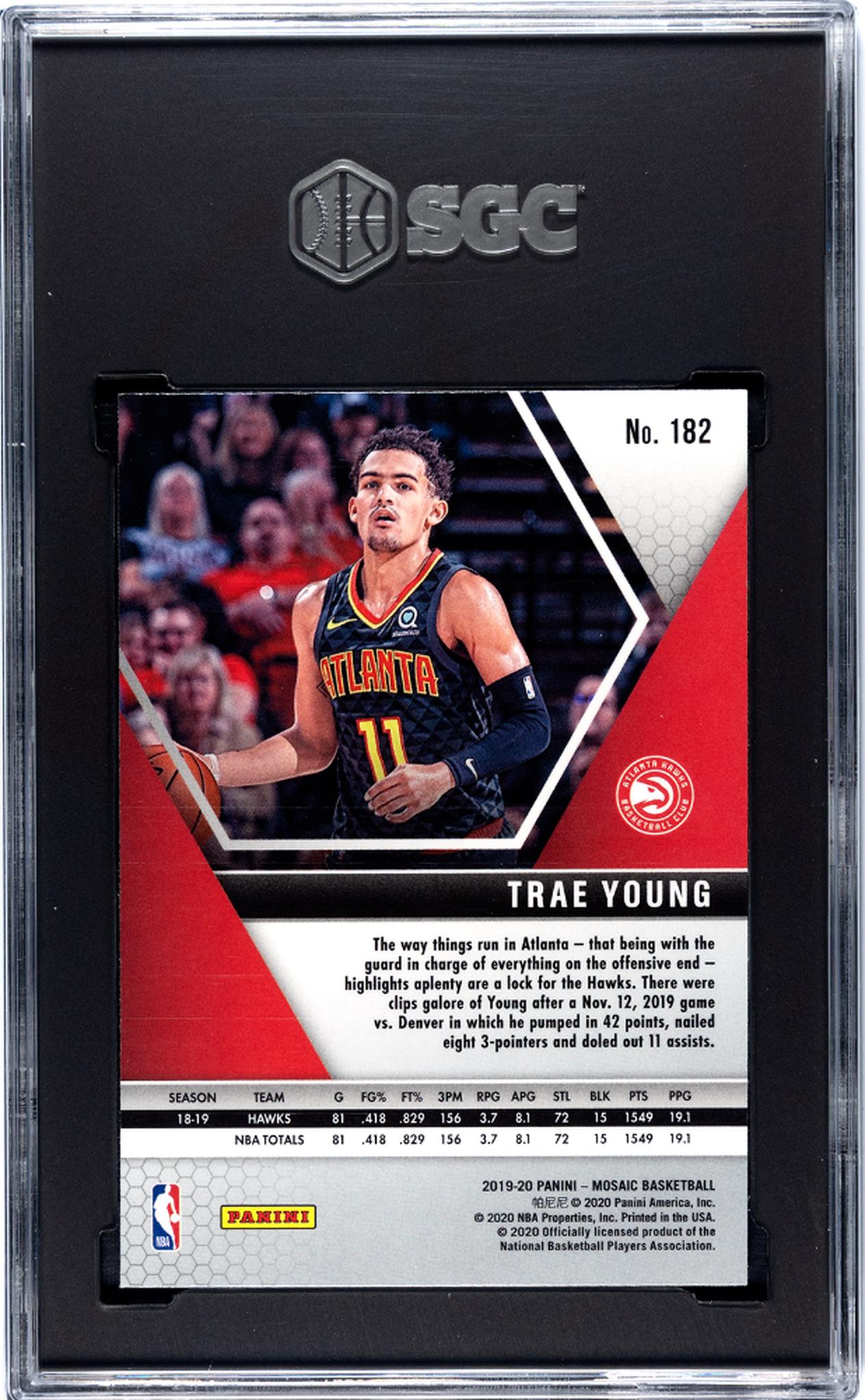 2019 Panini Mosaic Trae Young #182 SGC 8.5