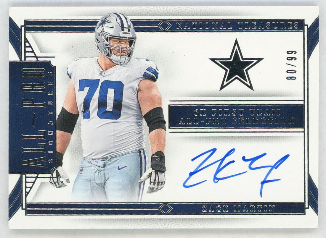 2023 National Treasures #APS-ZMA Zack Martin All-Pro Signatures Auto /99
