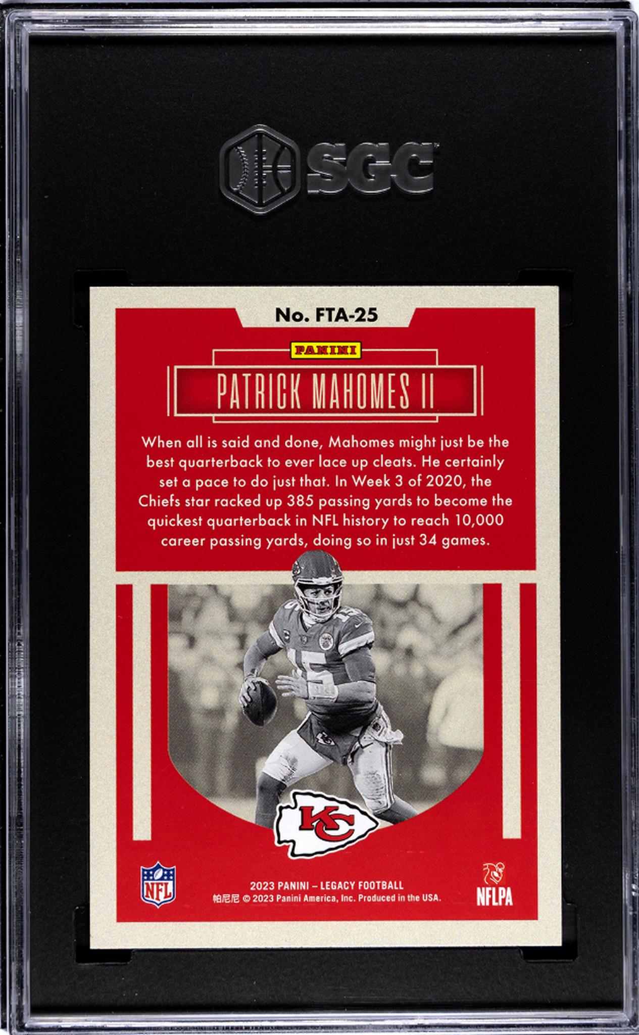 2023 Panini Legacy Patrick Mahomes II For the Ages #FTA-25 SGC 10