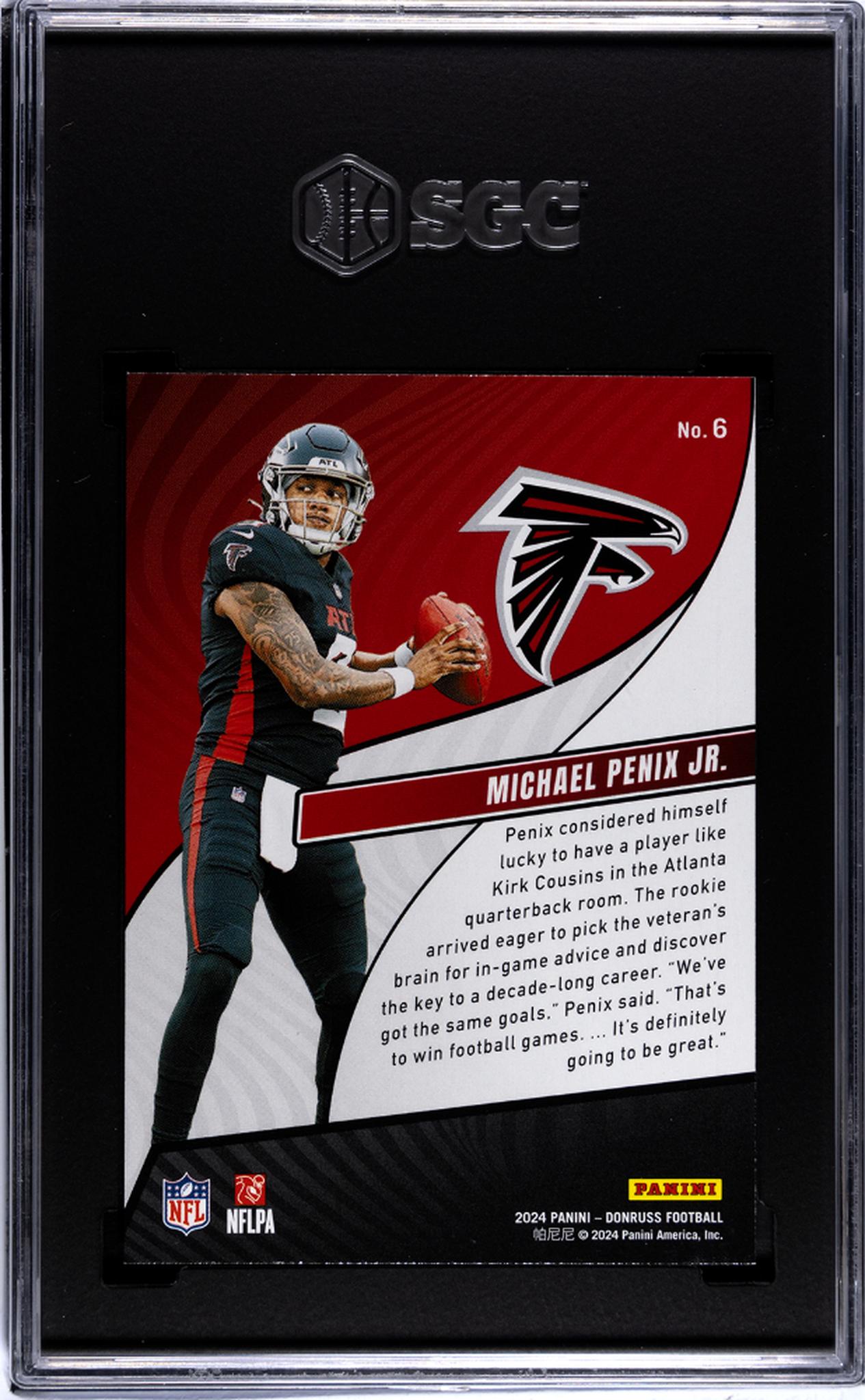 2024 Donruss #6 Michael Penix Jr. Rookie Revolution SGC 9.5