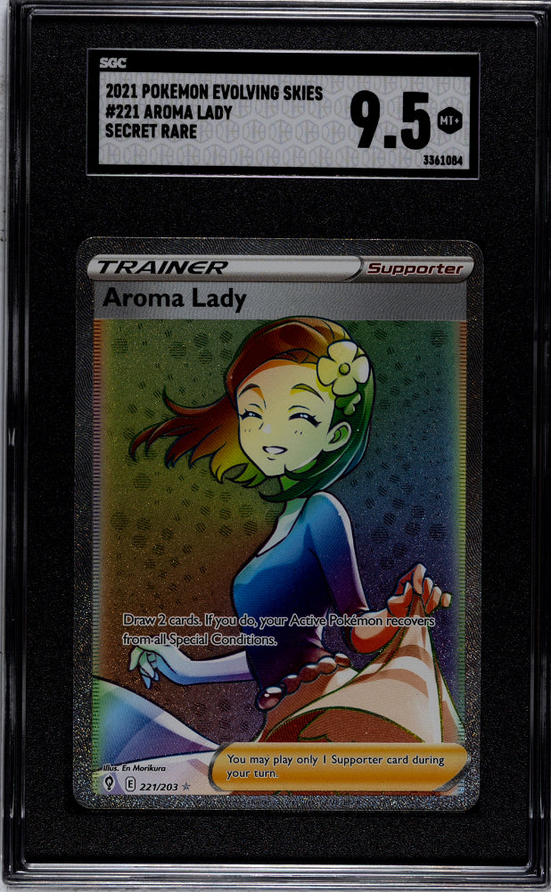 2021 Pokemon Sword and Shield Evolving Skies Aroma Lady SR #221 SGC 9.5