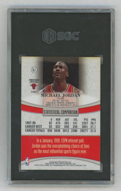 1998-99 Topps Gold Label Michael Jordan #GL1 SGC 9