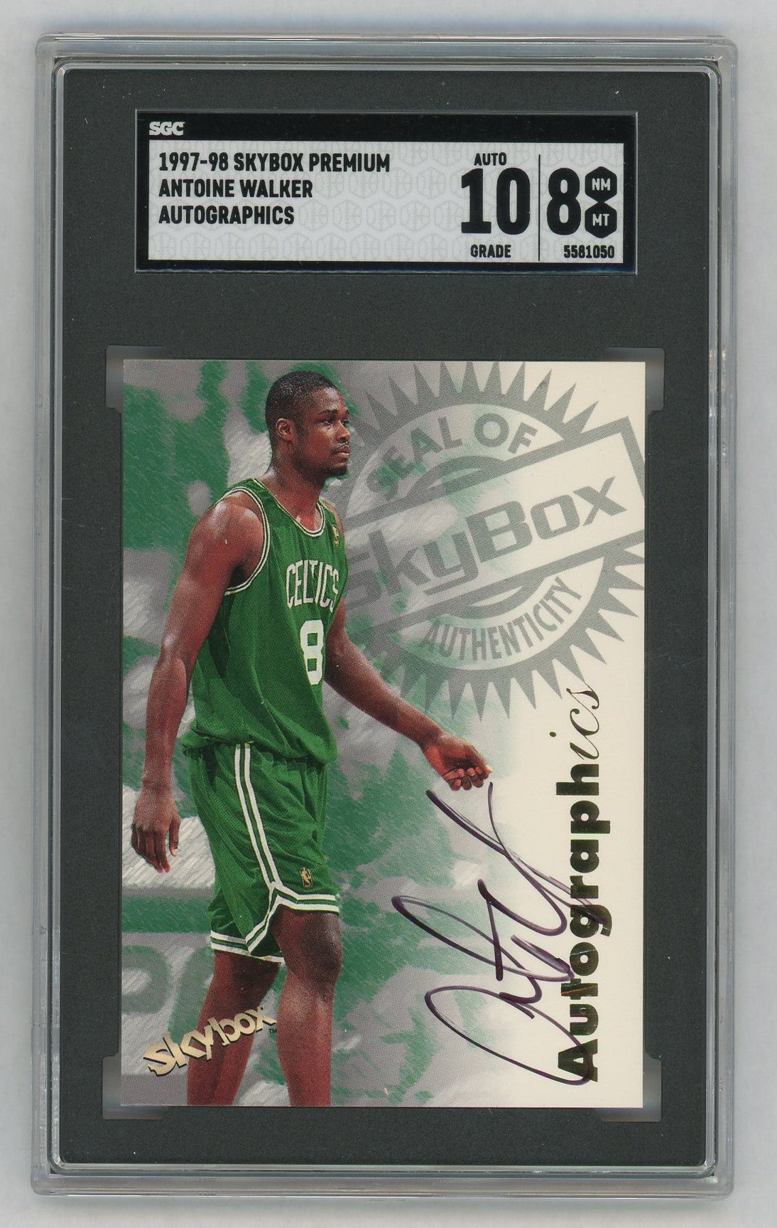 1997 SkyBox Premium Autographics Antoine Walker Auto SGC 8 Auto Grade 10