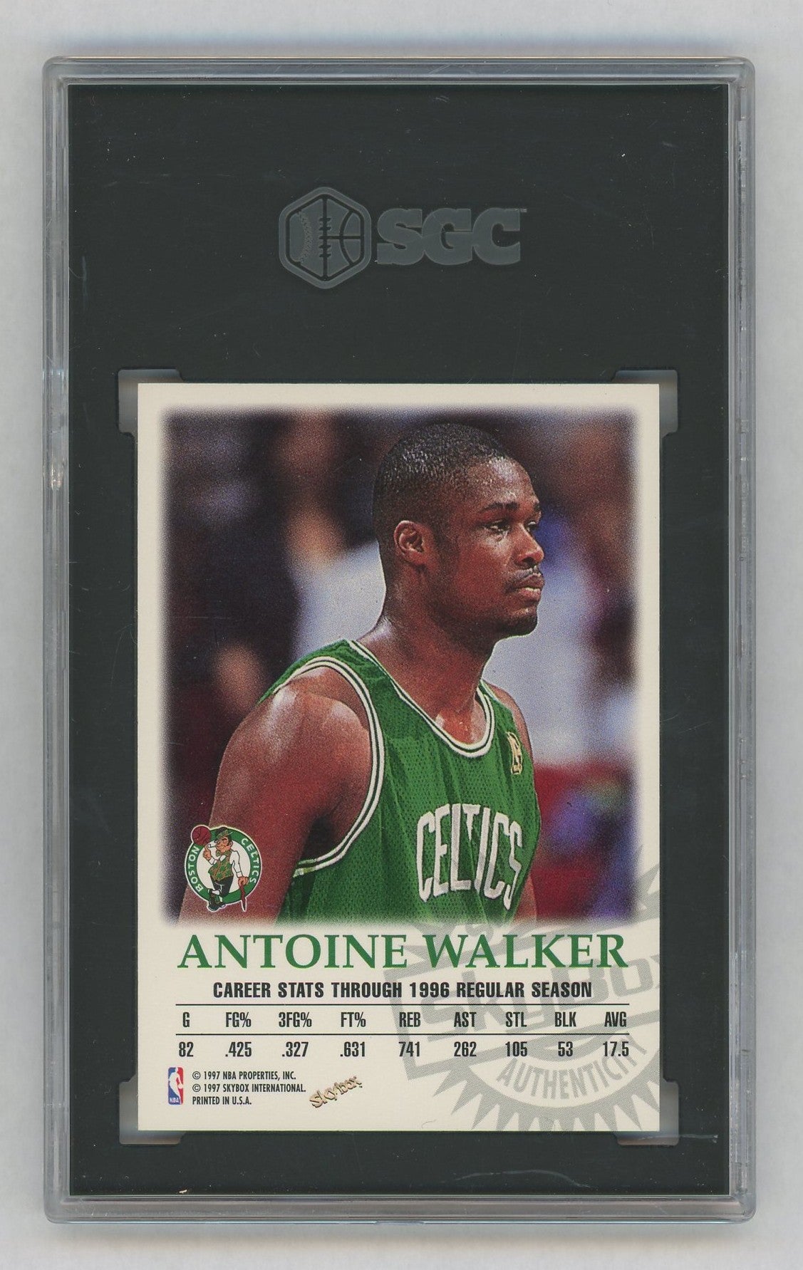 1997 SkyBox Premium Autographics Antoine Walker Auto SGC 8 Auto Grade 10