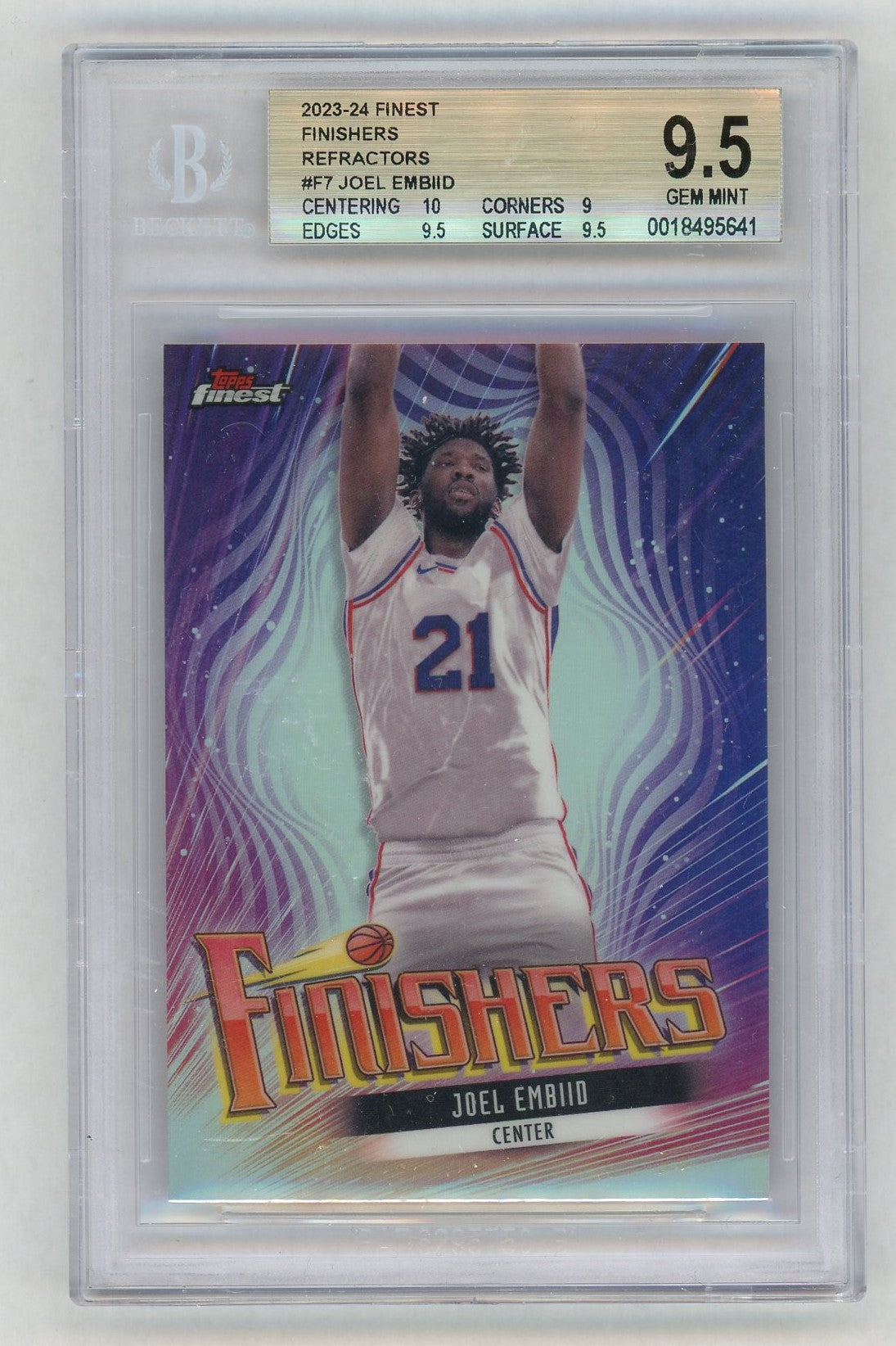 2023-24 Finest #F-7 Joel Embiid Finishers Refractors BGS 9.5